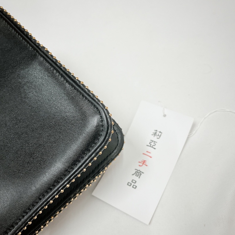 莉亞精品♡Ferragamo 蝴蝶結斜背包 黑色 二手-11