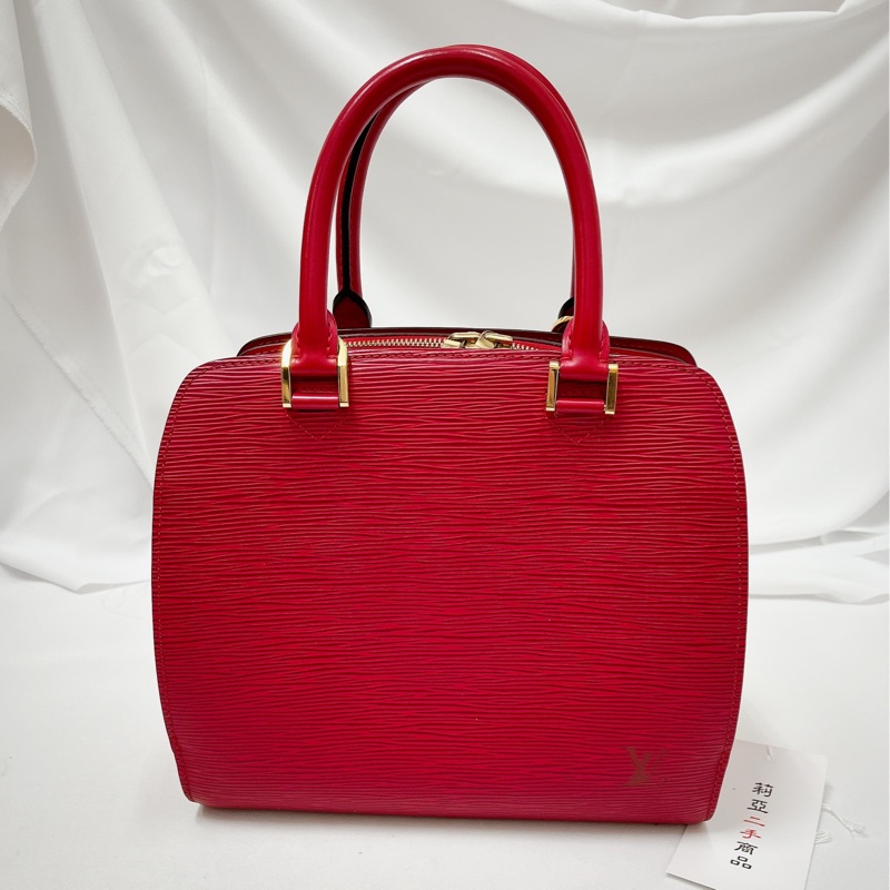 莉亞精品♡LV M52057 水波紋手提包 紅色 二手-2