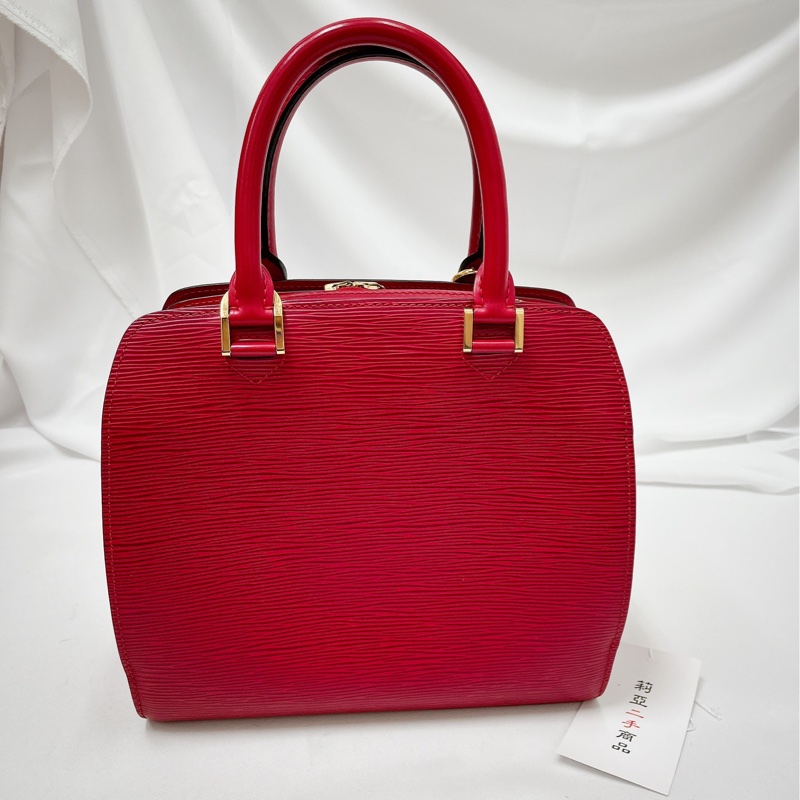 莉亞精品♡LV M52057 水波紋手提包 紅色 二手-4