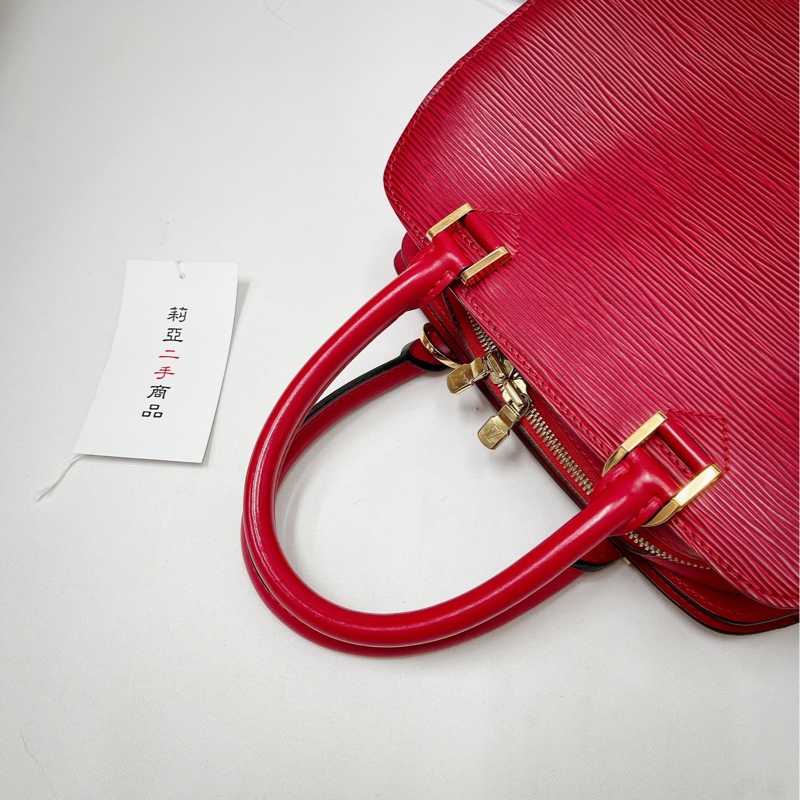 莉亞精品♡LV M52057 水波紋手提包 紅色 二手-13