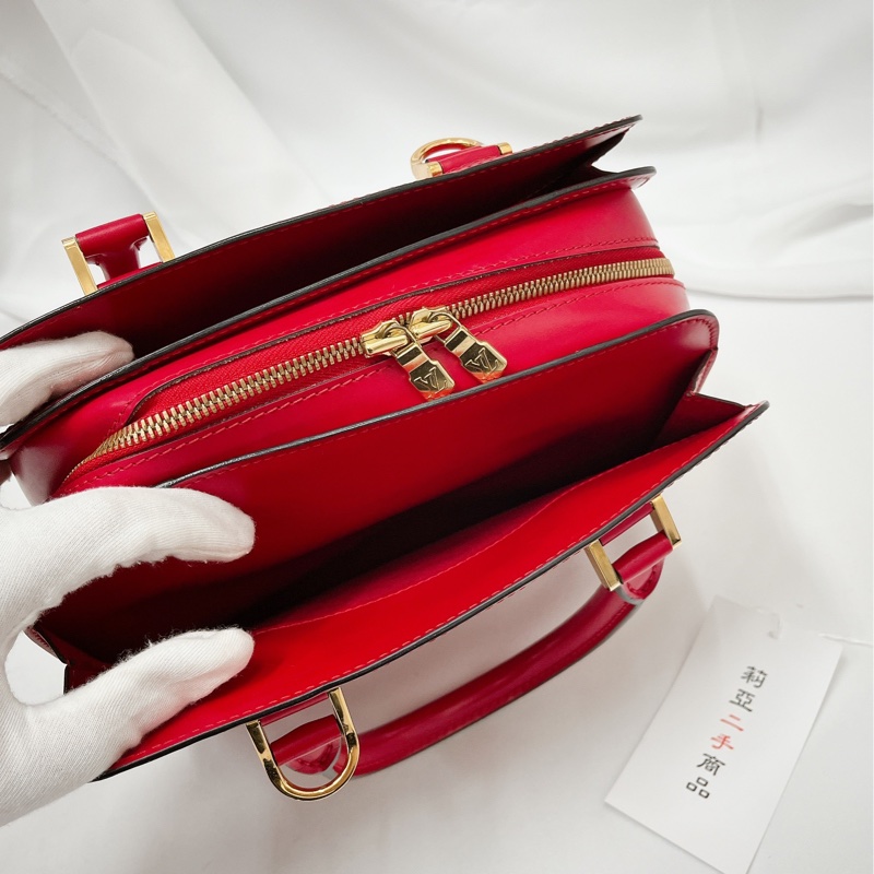 莉亞精品♡LV M52057 水波紋手提包 紅色 二手-15