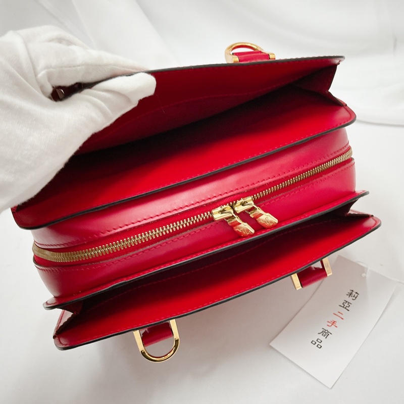 莉亞精品♡LV M52057 水波紋手提包 紅色 二手-16