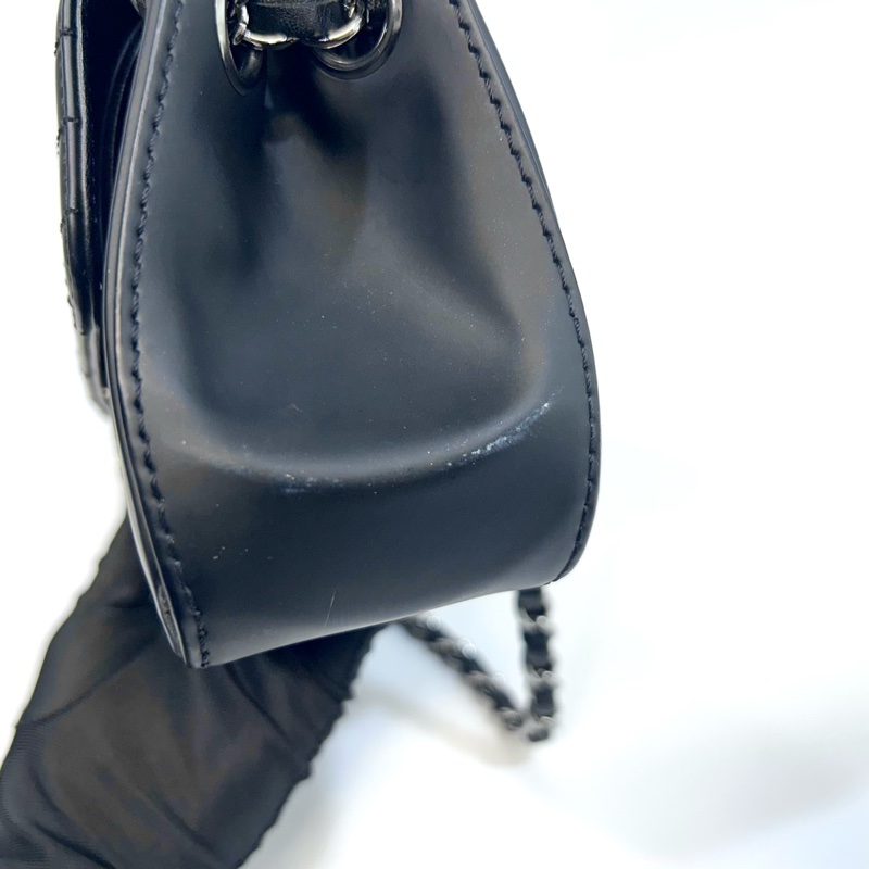 Chanel滑面牛皮雙蓋下銀釦單鏈包A29303-6