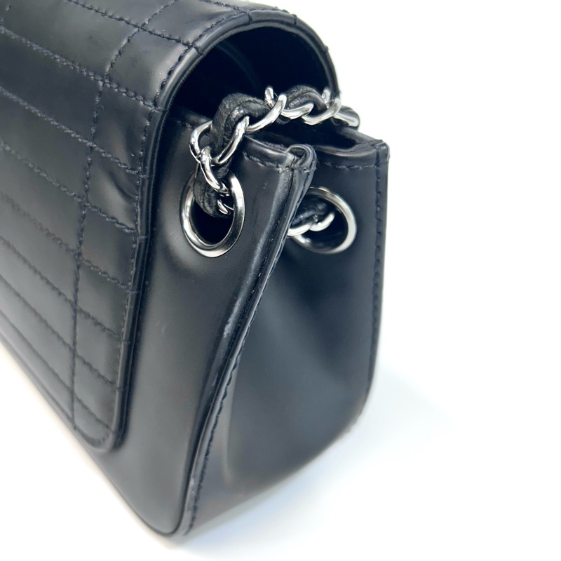 Chanel滑面牛皮雙蓋下銀釦單鏈包A29303-8