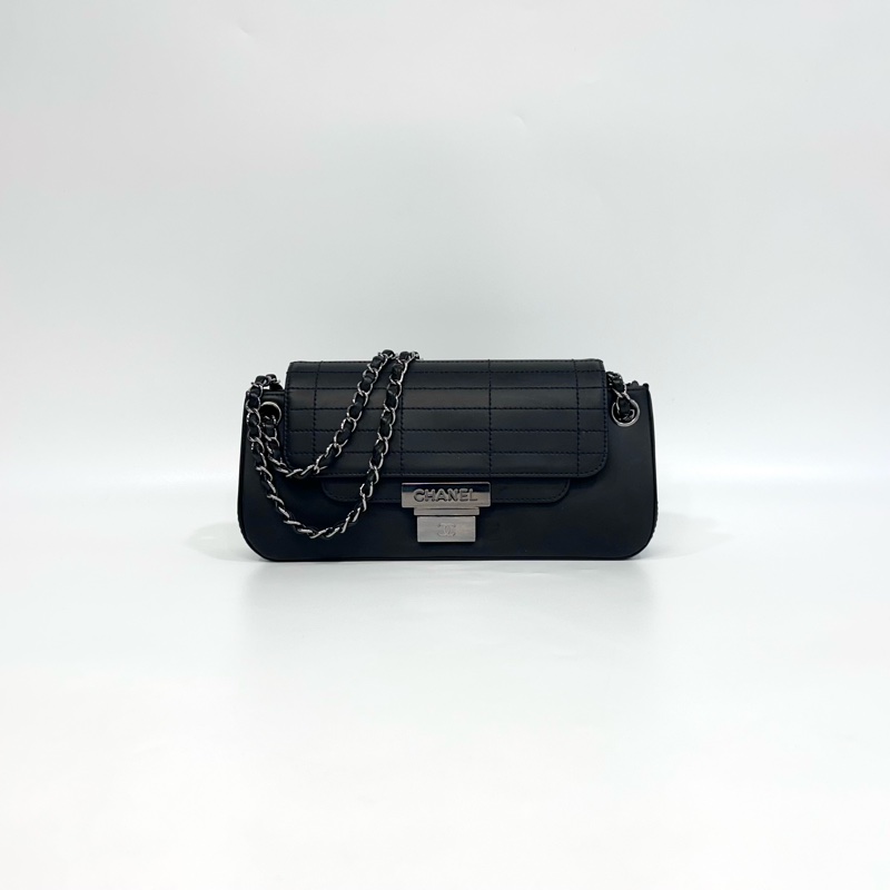 香奈兒千禧年Vintage 冰格紋Chanel牛皮雙蓋銀釦單肩包A29303-2