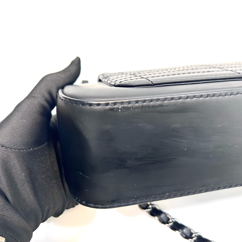 香奈兒千禧年Vintage 冰格紋Chanel牛皮雙蓋銀釦單肩包A29303-13