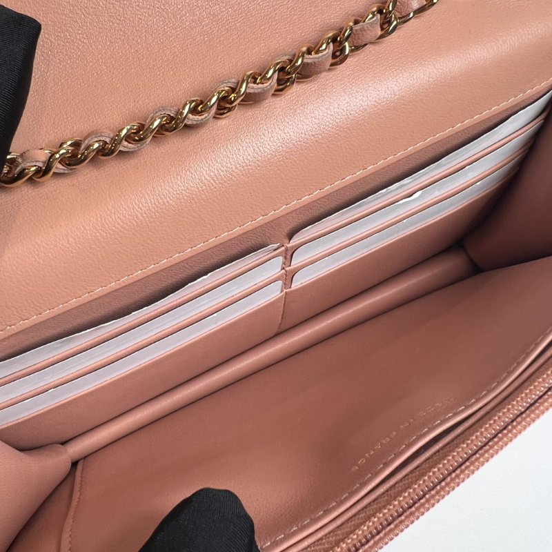 CHANEL 玫瑰金邊裸粉WOC AP2876/晶片款-6