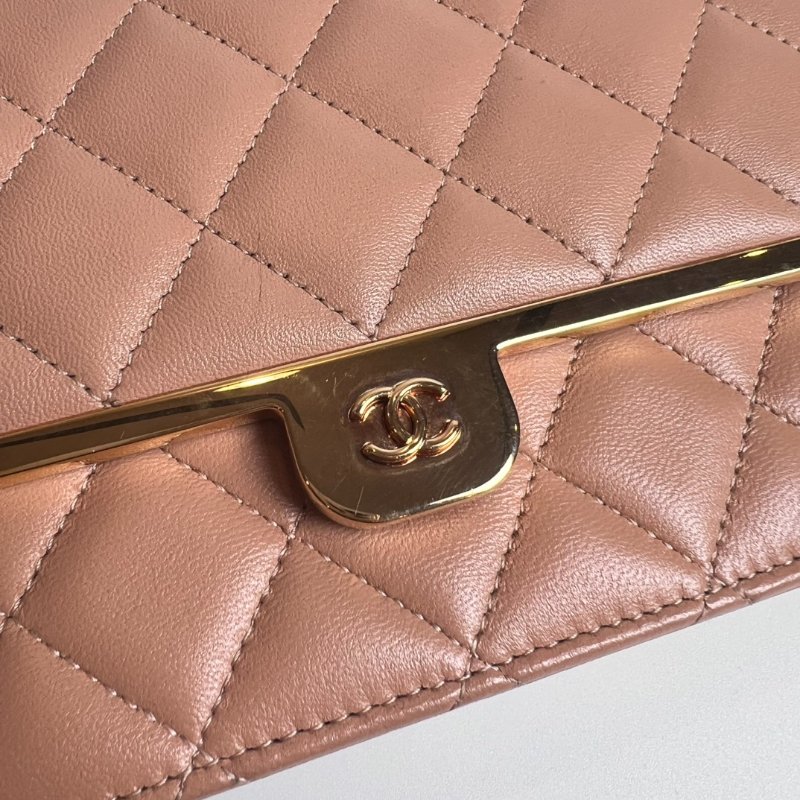 CHANEL 玫瑰金邊裸粉WOC AP2876/晶片款-10