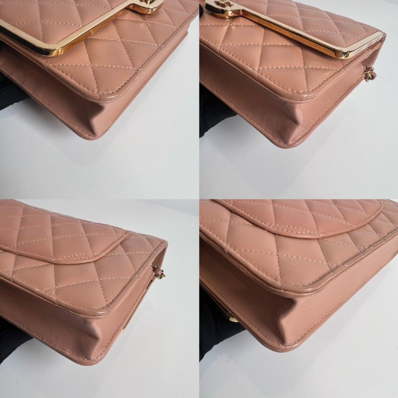 CHANEL 玫瑰金邊裸粉WOC AP2876/晶片款-12