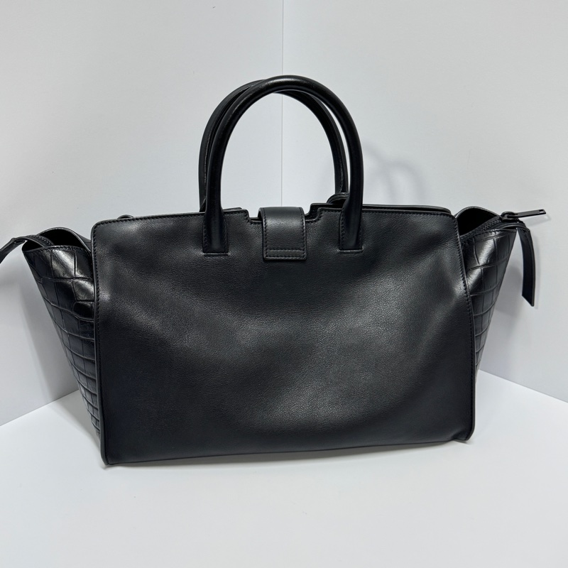 （極新🎁 超稀有） YSL “so black” 全黑鱷魚紋 斜背包 專櫃13萬！-7