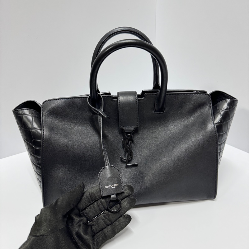 （極新🎁 超稀有） YSL “so black” 全黑鱷魚紋 斜背包 專櫃13萬！-14