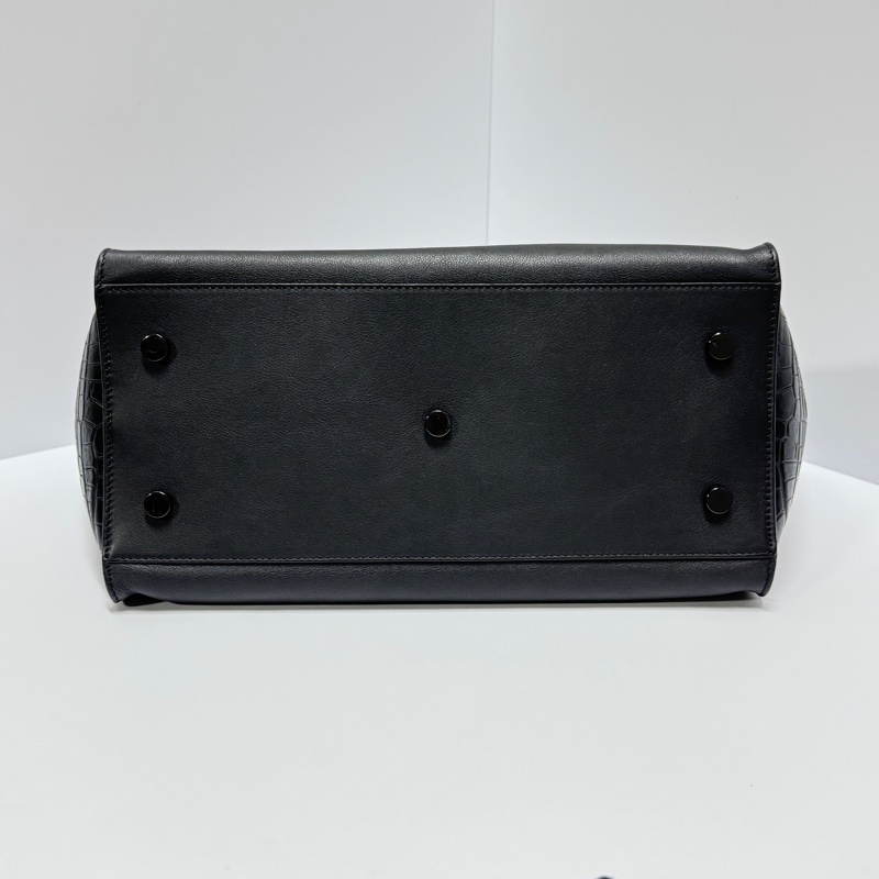 （極新🎁 超稀有） YSL “so black” 全黑鱷魚紋 斜背包 專櫃13萬！-18