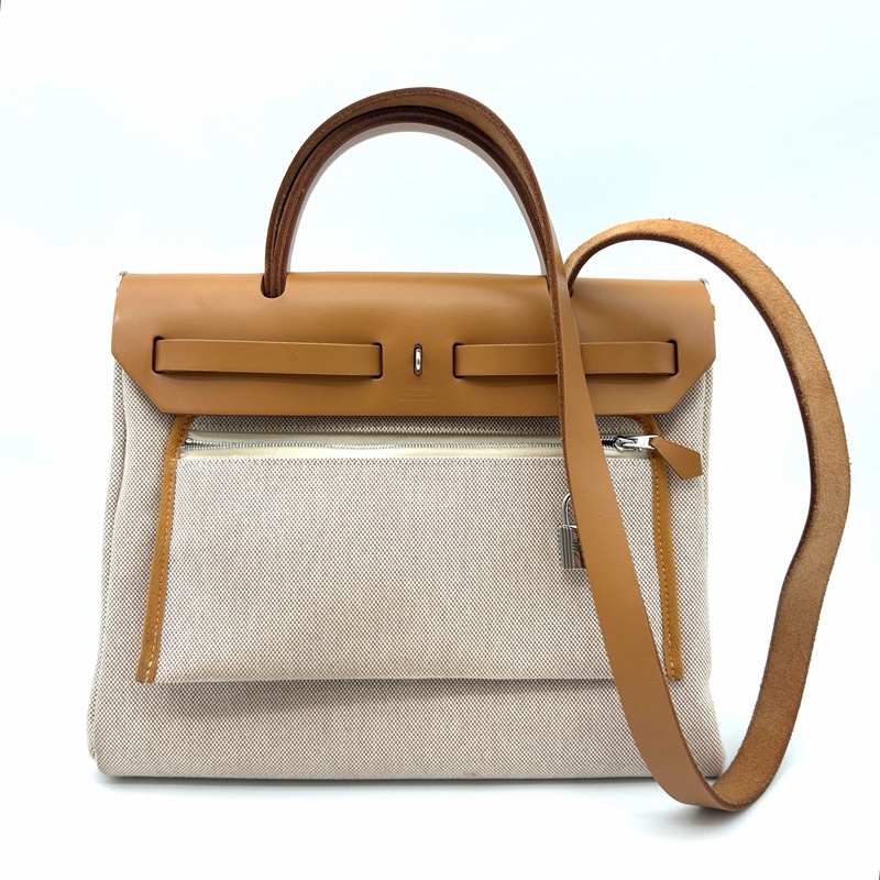 「JL精品代購」hermes herbag31塗鴉款 帆布拼皮2way-3