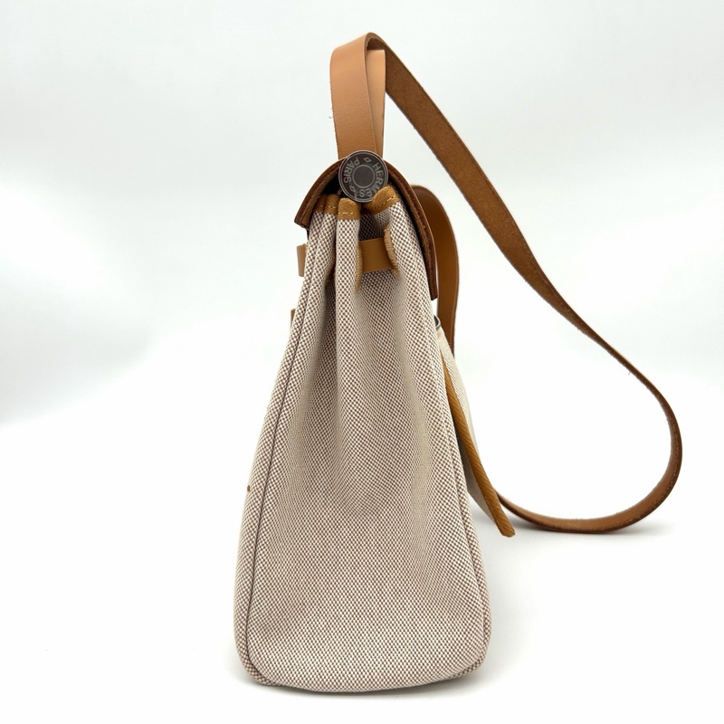 「JL精品代購」hermes herbag31塗鴉款 帆布拼皮2way-5