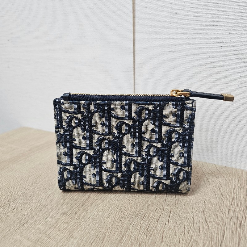 [品況極新❣️] Dior藍緹布金釦Montaigne30 Dahlia短夾-1