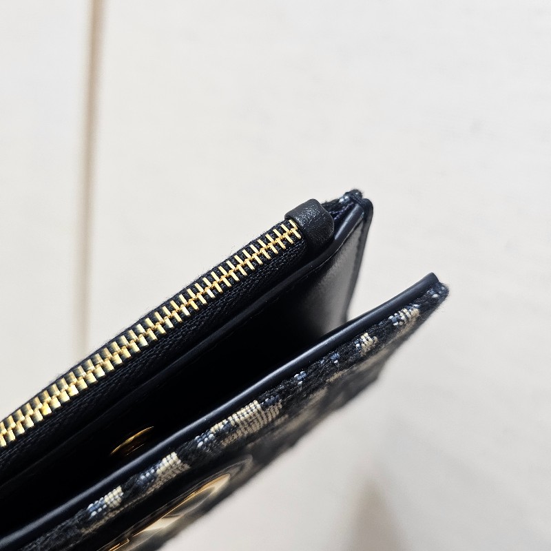 [品況極新❣️] Dior藍緹布金釦Montaigne30 Dahlia短夾-4