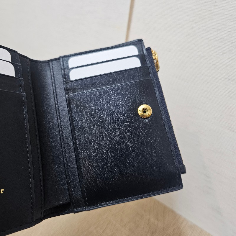 [品況極新❣️] Dior藍緹布金釦Montaigne30 Dahlia短夾-9