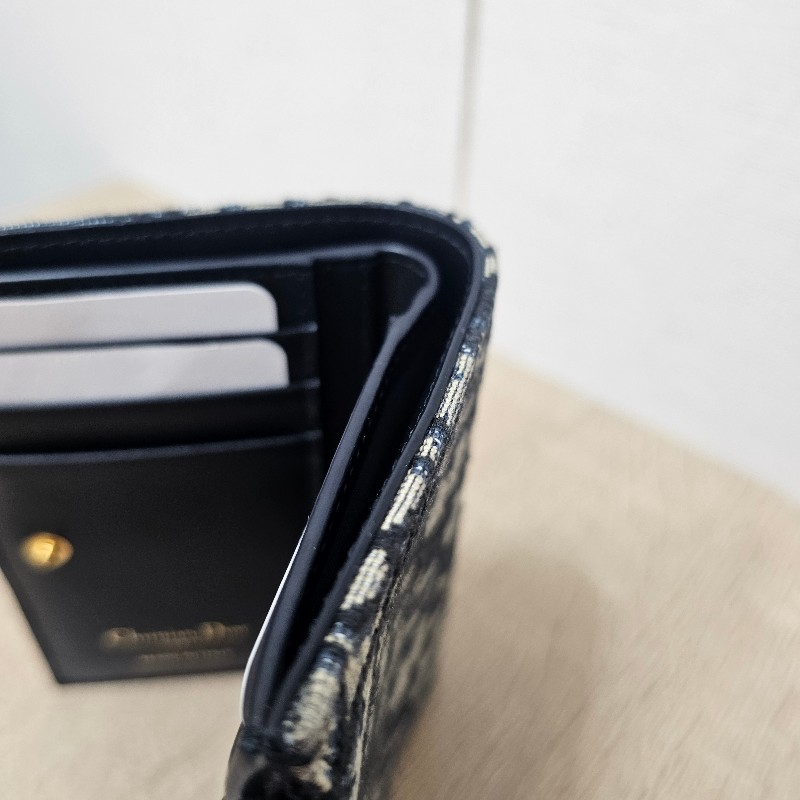 [品況極新❣️] Dior藍緹布金釦Montaigne30 Dahlia短夾-12