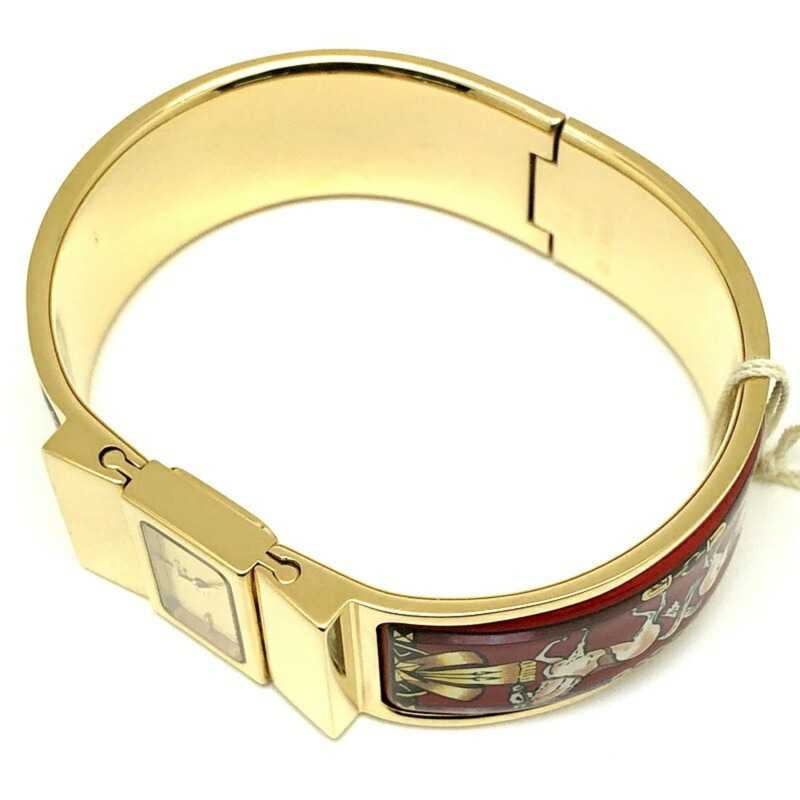 愛馬仕 L01.201 Rocé GP 手鐲腕錶，金質石英機芯，琺瑯彩飾，女士模擬錶帶腕錶，Mikunigaoka 專賣店，ITFUFNY1I6L1，RM0205T-5