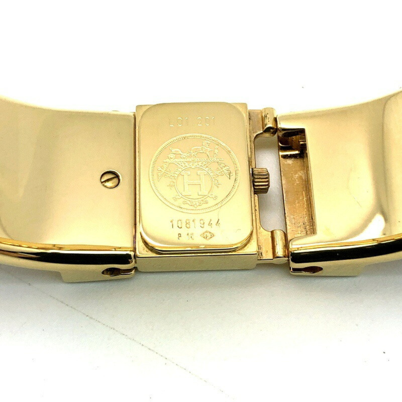 愛馬仕 L01.201 Rocé GP 手鐲腕錶，金質石英機芯，琺瑯彩飾，女士模擬錶帶腕錶，Mikunigaoka 專賣店，ITFUFNY1I6L1，RM0205T-8