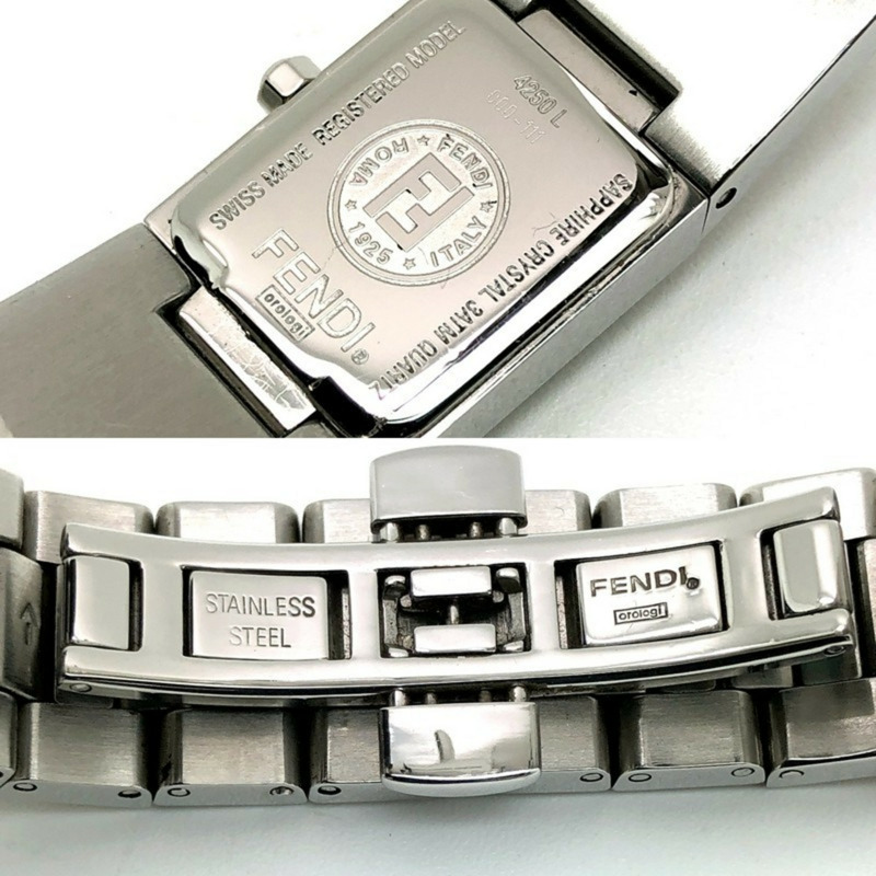FENDI 女士石英4250L金字塔手鐲腕錶，銀色不鏽鋼材質，Mikunigaoka專賣店，ITF6MPLMM6QW RM0204T-8