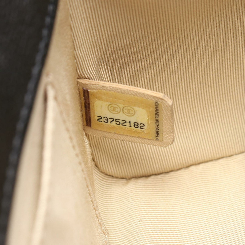 香奈兒女士絎縫肩背包,小牛皮材質,黑色,A93731-4