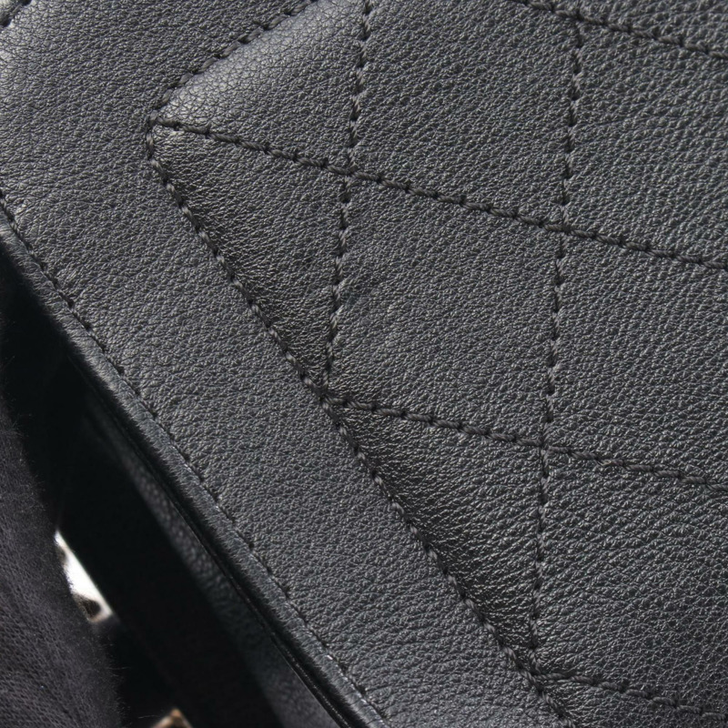 香奈兒女士絎縫肩背包,小牛皮材質,黑色,A93731-5