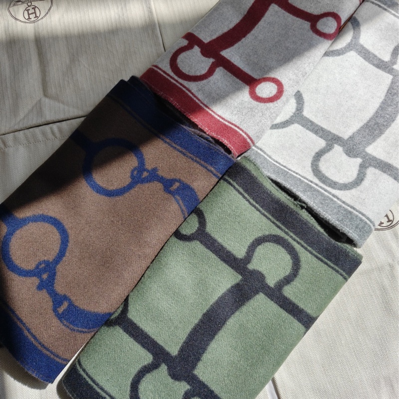 愛馬仕秋冬二五圍巾🧣頸巾Casaque Mors Scarf / 灰色（全新品）-4