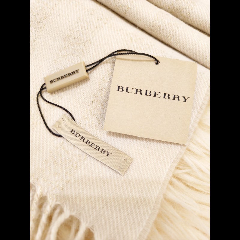 Burberry 金絲格紋羊毛圍巾-2
