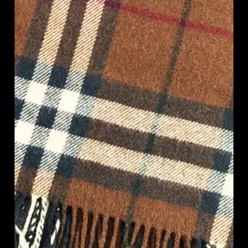 Burberry 咖色格紋多用途披肩-8