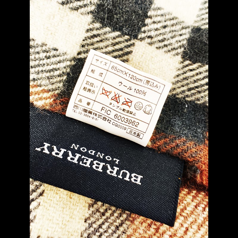 Burberry 咖色格紋多用途披肩-11