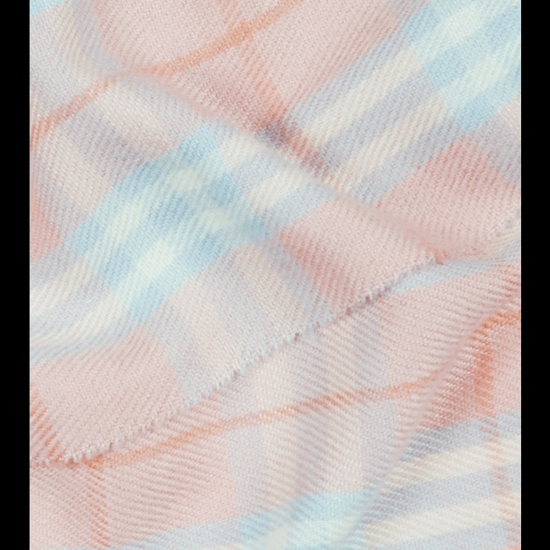 Burberry 粉色格紋羊毛圍巾-3