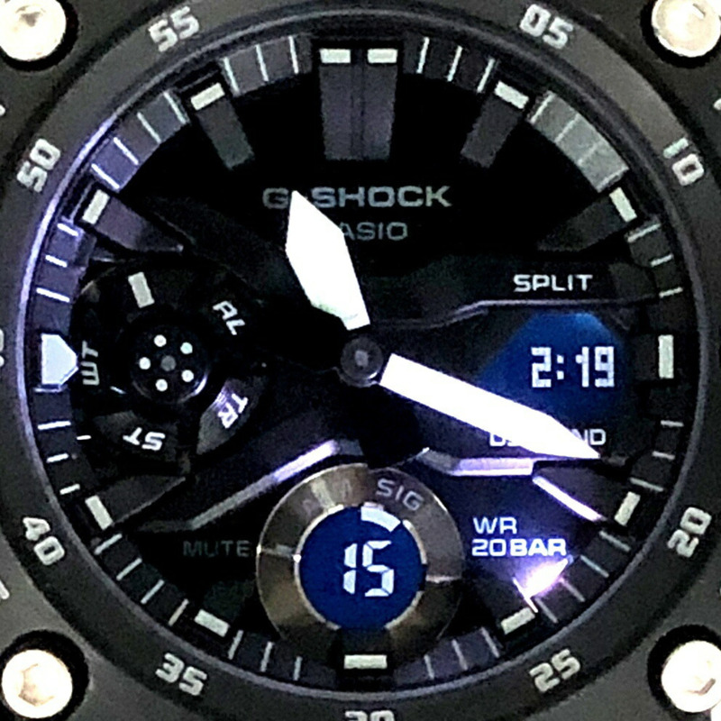 Casio G-SHOCK GA-2000S-1A 手錶，碳纖維核心防護結構，雙 LED 照明，滑動式錶帶，指針/數位雙顯，黑色單色錶盤，2019 年 3 月發售，Kaizuka 商店，ITG2YMKEYT6O-8