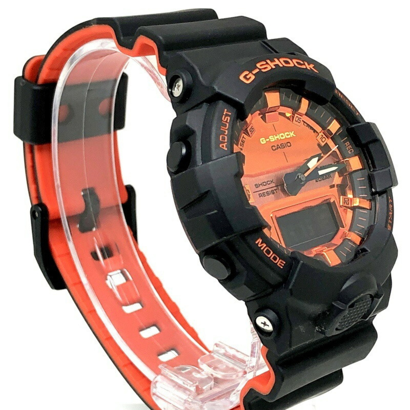 卡西歐 G-SHOCK GA-800BR-1A 亮橘色指針/數位雙顯中型腕錶，金屬霧面黑錶殼，雙 LED 背光。 2018 年 11 月發售。海塚店。 ITNFB0HMX0G4。-1