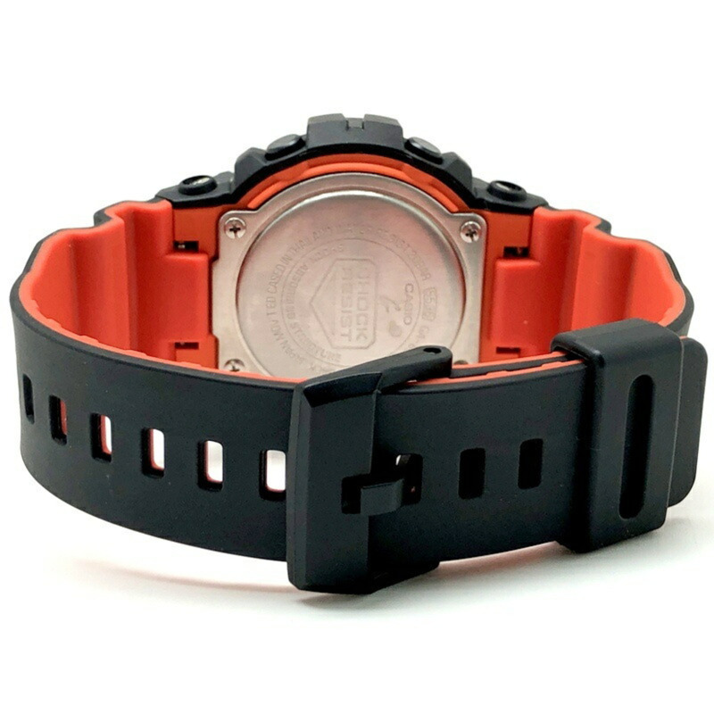 卡西歐 G-SHOCK GA-800BR-1A 亮橘色指針/數位雙顯中型腕錶，金屬霧面黑錶殼，雙 LED 背光。 2018 年 11 月發售。海塚店。 ITNFB0HMX0G4。-5
