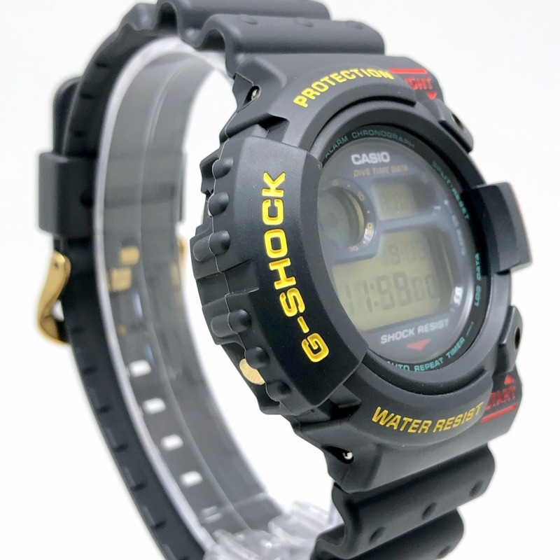 卡西歐 G-SHOCK DW-6300-1B 蛙人腕錶，第一代蛙人腕錶，早期蛙人設計，深灰色錶盤配綠色豆莢圖案，1993年8月發售，三國丘店，ITUI3QBYFH64-2