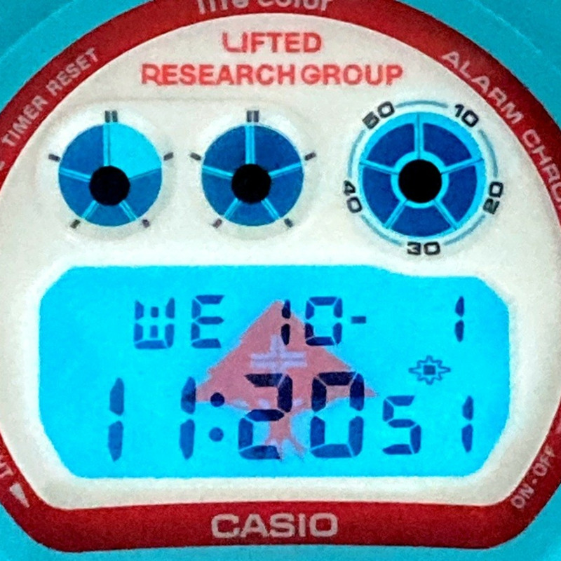 G-SHOCK CASIO DW-6900LRG-2A LRG 限量版合作款樹狀 EL 淺藍色腕錶。 LIFTED RESEARCH GROUP 三國丘店有售。 2009 年 2 月發售。-9