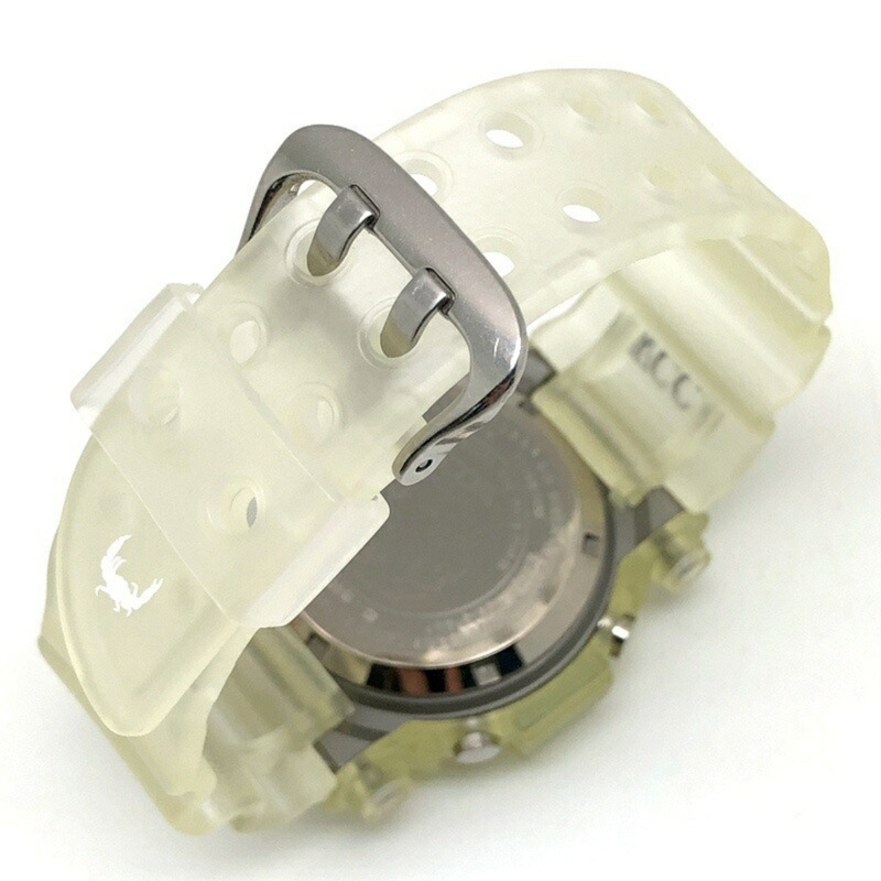 卡西歐 G-SHOCK FROGMAN WCCS DW-8201WC-8T 鈦金屬腕錶，白色鏤空錶盤，黑色錶殼，三重蝠鱝 EL 背光，全球珊瑚礁保護協會，1998 年 6 月，海塚商店，ITUIIID8YQP0-6