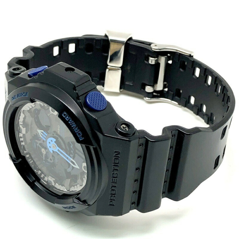 卡西歐 G-SHOCK GA-303B-1A 30週年紀念版藍色首字母腕錶，黑色錶盤，指針/數字雙顯，高亮度LED背光，2013年1月發售，海塚店，ITWN3LRC6QTK-4