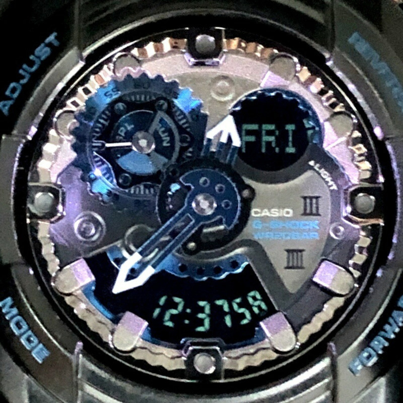 卡西歐 G-SHOCK GA-303B-1A 30週年紀念版藍色首字母腕錶，黑色錶盤，指針/數字雙顯，高亮度LED背光，2013年1月發售，海塚店，ITWN3LRC6QTK-8