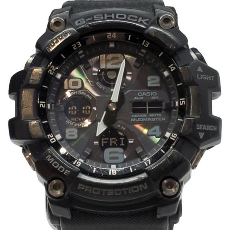 卡西歐 G-SHOCK GWG-100-1A3 MUDMASTER 手錶，電波太陽能，防塵防泥，黑/卡其綠配色，軍錶風格，2018 年 2 月發售，Kaizuka 商店，ITEYNDPPRSBK-0