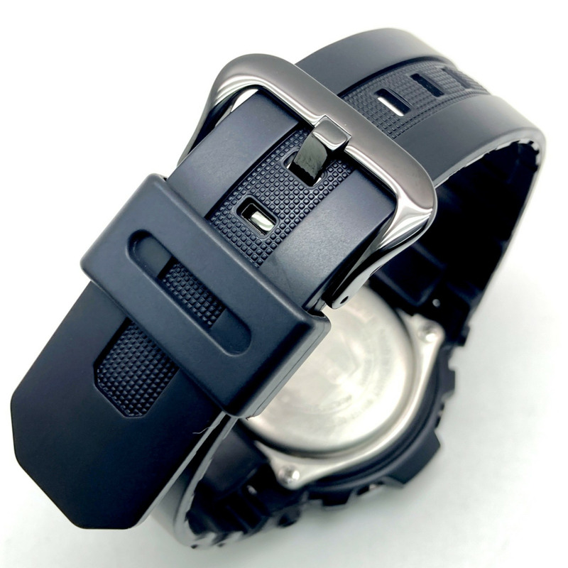 卡西歐 G-SHOCK AWG-M100SBB-1A 電波太陽能手錶，具備 Tough Solar 太陽能動力、六局電波接收、LED 照明、小巧尺寸、純黑色錶盤，2016 年 11 月發布，Mikunigaoka 商店，ITRLHVSTJB82-6