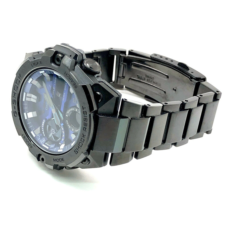 Casio G-SHOCK GST-B400BD-1A2 G-STEEL 腕錶，配備 Tough Solar 太陽能動力、藍牙、手機連接、雙 LED 照明、碳纖維核心防護結構、金屬錶圈和錶帶，黑色/藍色指針/數位雙顯，2021 年 5 月發布，Mikunigaoka 商店-6