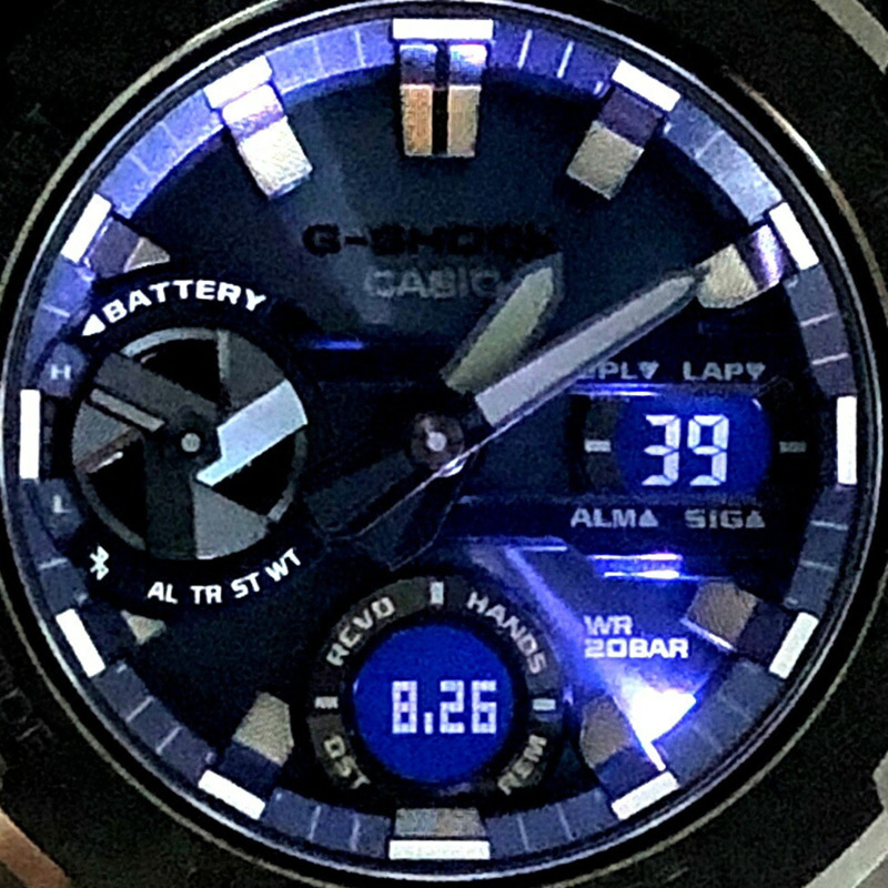 Casio G-SHOCK GST-B400BD-1A2 G-STEEL 腕錶，配備 Tough Solar 太陽能動力、藍牙、手機連接、雙 LED 照明、碳纖維核心防護結構、金屬錶圈和錶帶，黑色/藍色指針/數位雙顯，2021 年 5 月發布，Mikunigaoka 商店-8