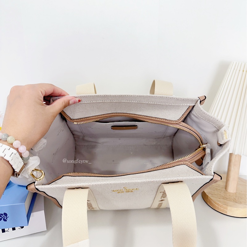 Kate Spade｜KS 帆布拼色 紙袋包 蝙蝠包-3