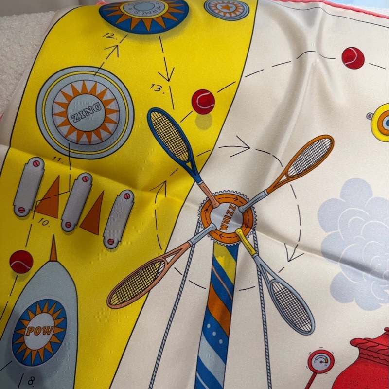 HERMES 雙人下午茶絲巾 全新品-4