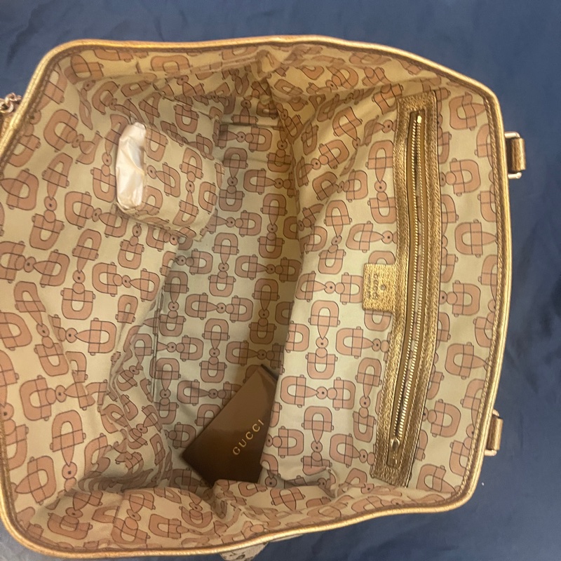 GUCCI 帆布金球托特包-1