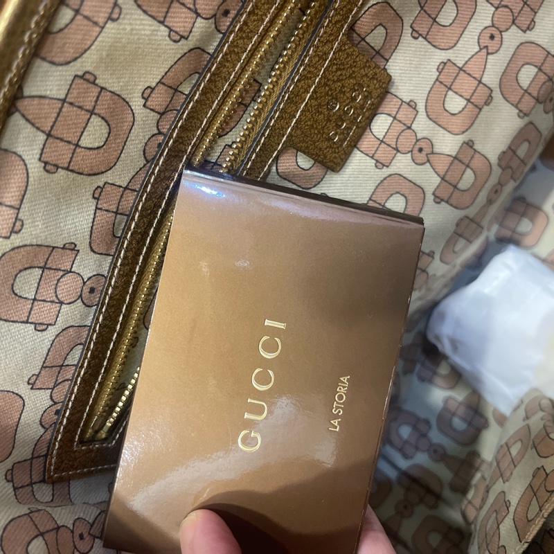 GUCCI 帆布金球托特包-4