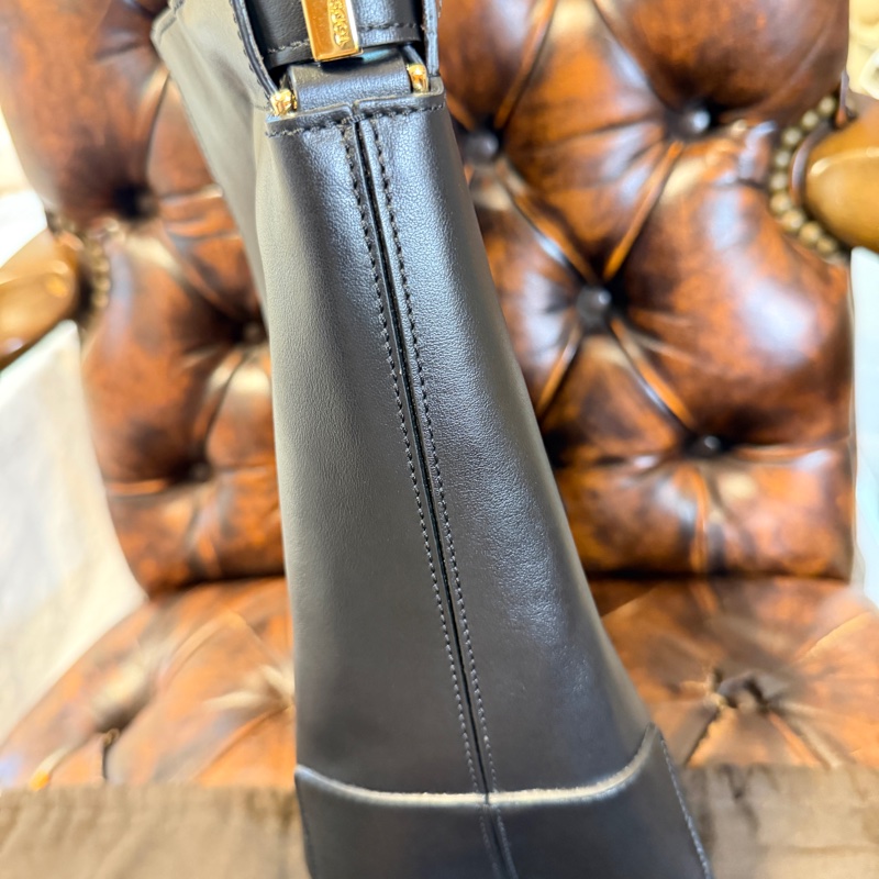 專櫃正品 TOD’S 黑色牛皮托特包 肩背包 斜背包 手提包 黑色牛皮 附小包 可調式長背帶-12