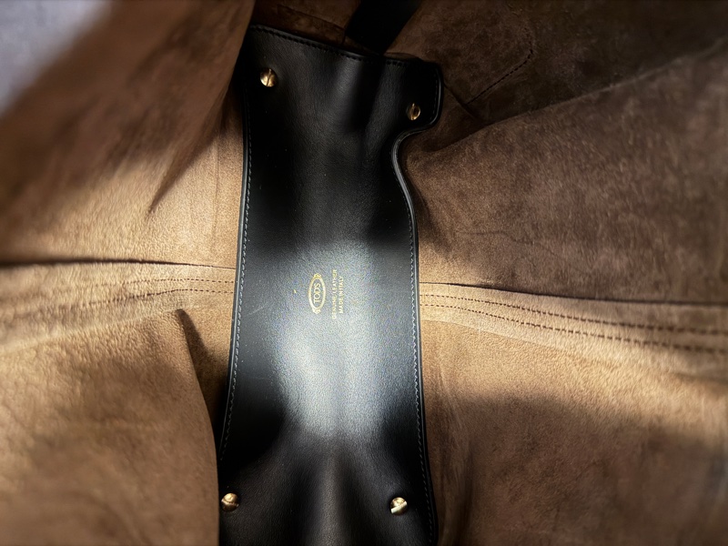 專櫃正品 TOD’S 黑色牛皮托特包 肩背包 斜背包 手提包 黑色牛皮 附小包 可調式長背帶-17